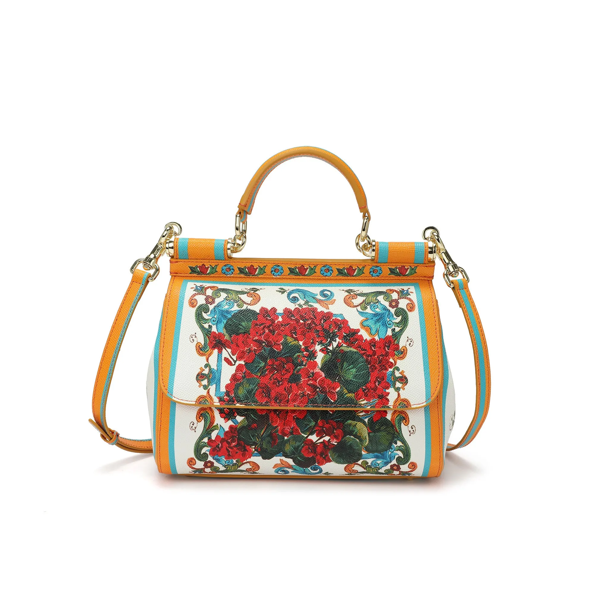 Tiffany & Fred Printed Leather Satchel/Shoulder Bag