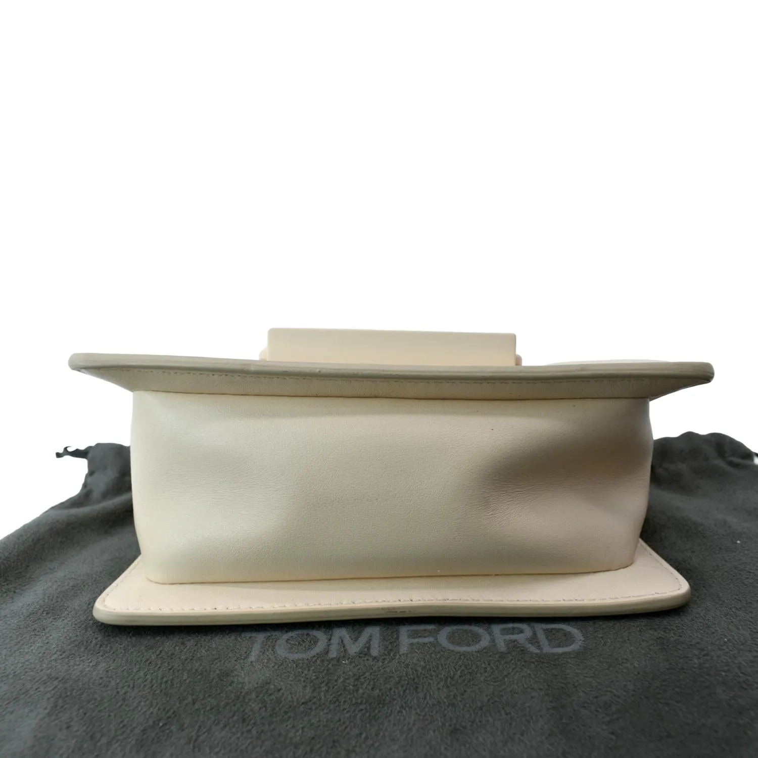 TOM FORD T Clasp Small Leather Shoulder Bag Beige