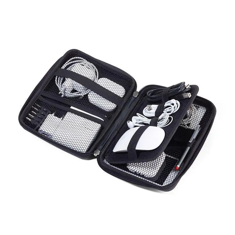 TROIKA Organiser: Hard Travel Case for Electronics, Cosmetics, Meds: Black