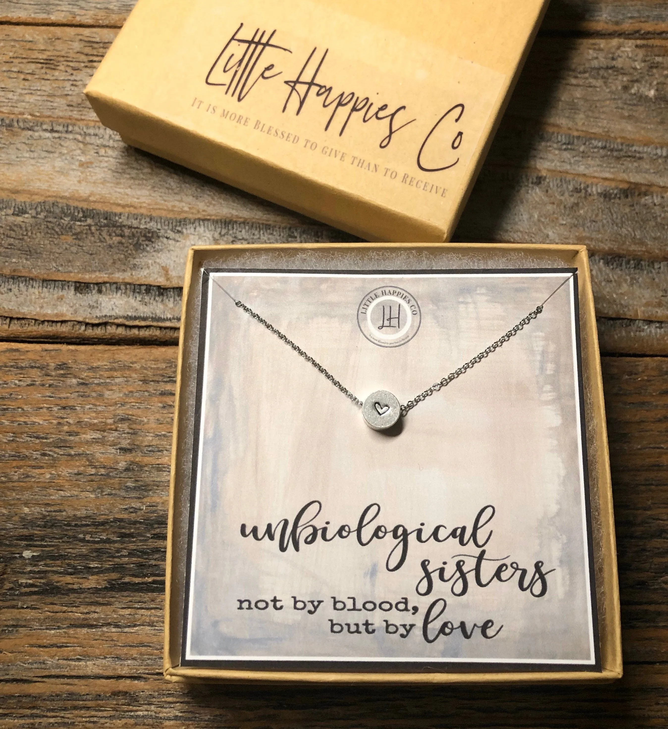 Unbiological sister necklace, Unbiological sister gifts, Unique best friend gifts, Best friend gifts for girl, Fun gift ideas - BF0016