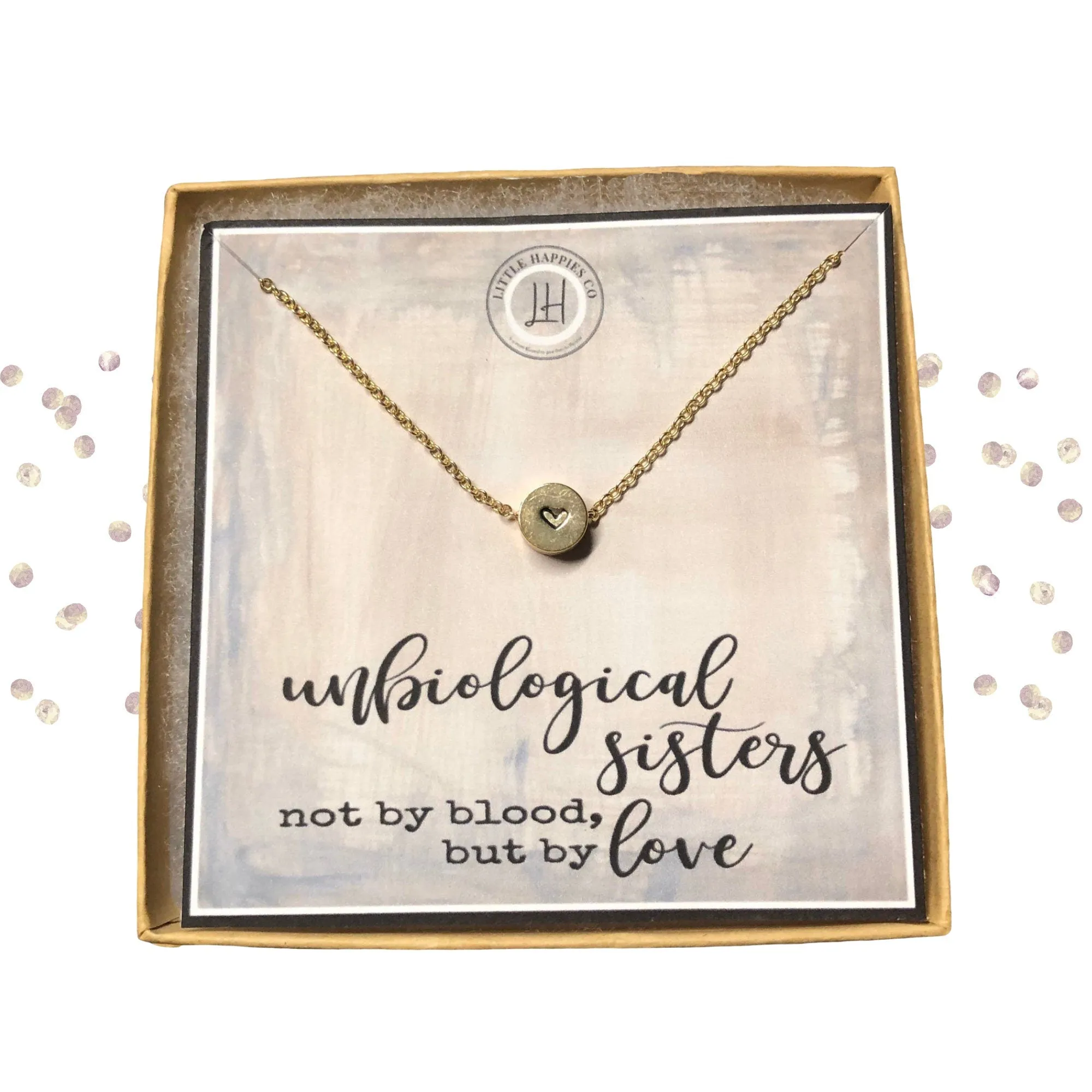 Unbiological sister necklace, Unbiological sister gifts, Unique best friend gifts, Best friend gifts for girl, Fun gift ideas - BF0016
