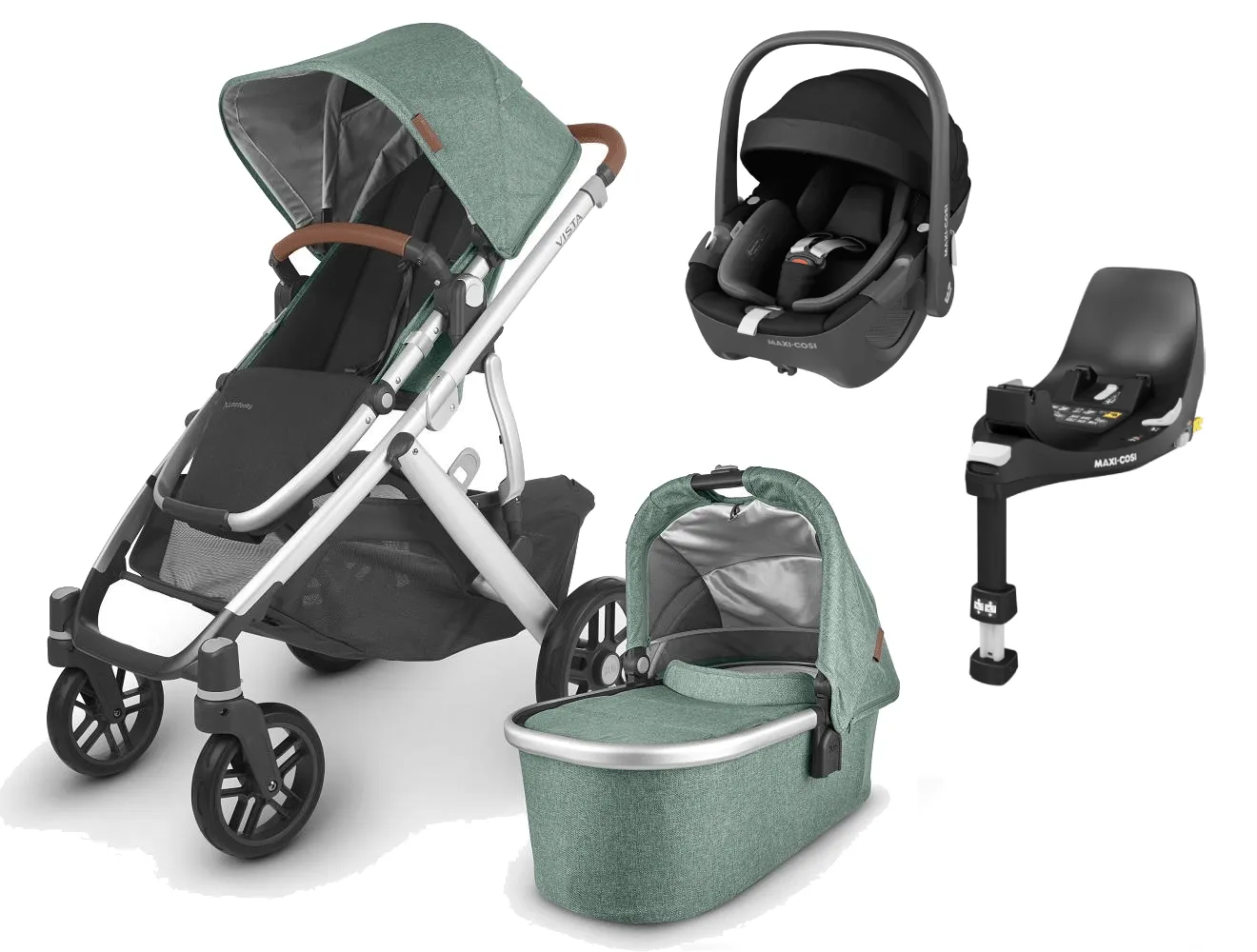 UPPAbaby Vista V2 with Pebble 360 Car Seat and Base - Emmett
