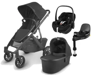 UPPAbaby Vista V2 with Pebble 360 PRO 2 Car Seat and Base - Jake Black