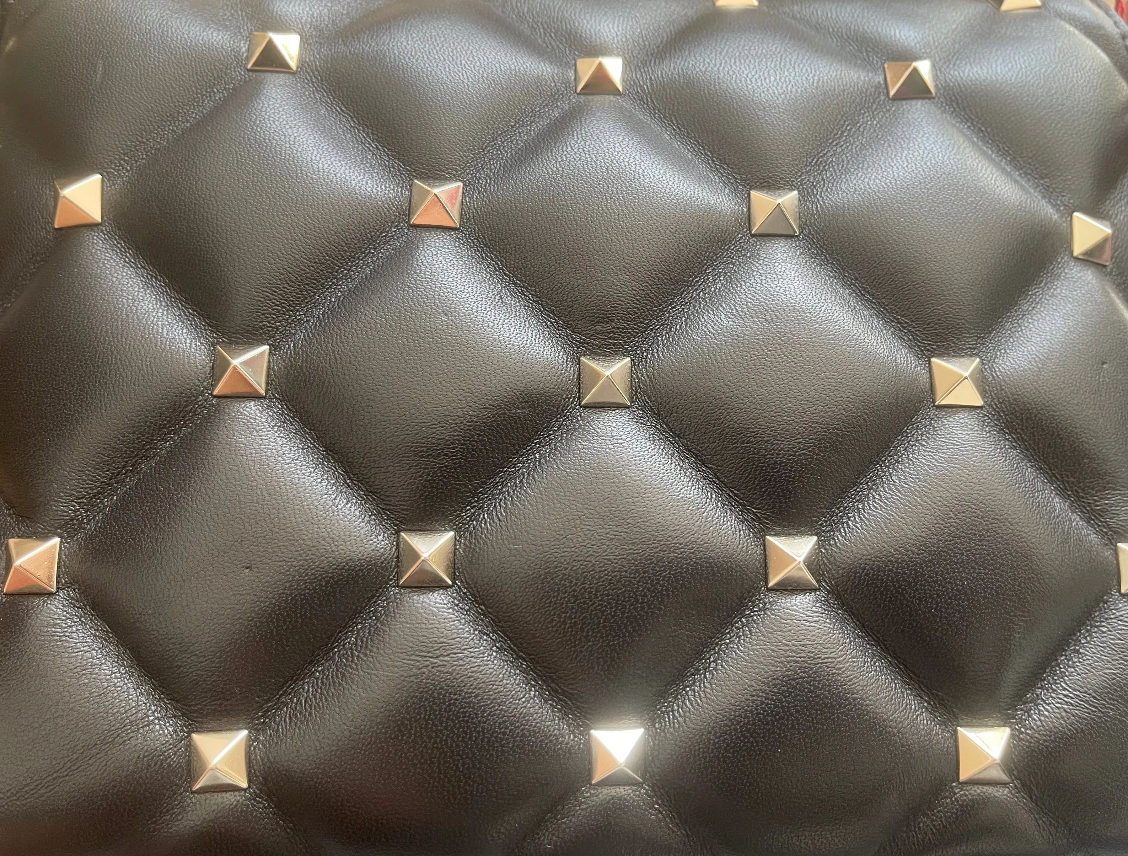 Valentino Black Nappa Leather Medium Candystud Crossbody Bag