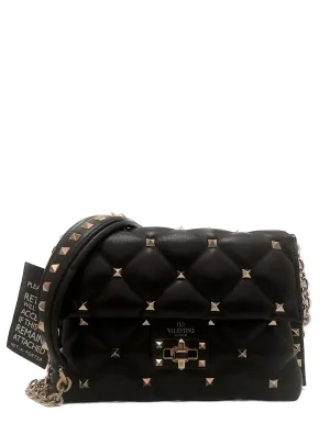 Valentino Black Nappa Leather Medium Candystud Crossbody Bag