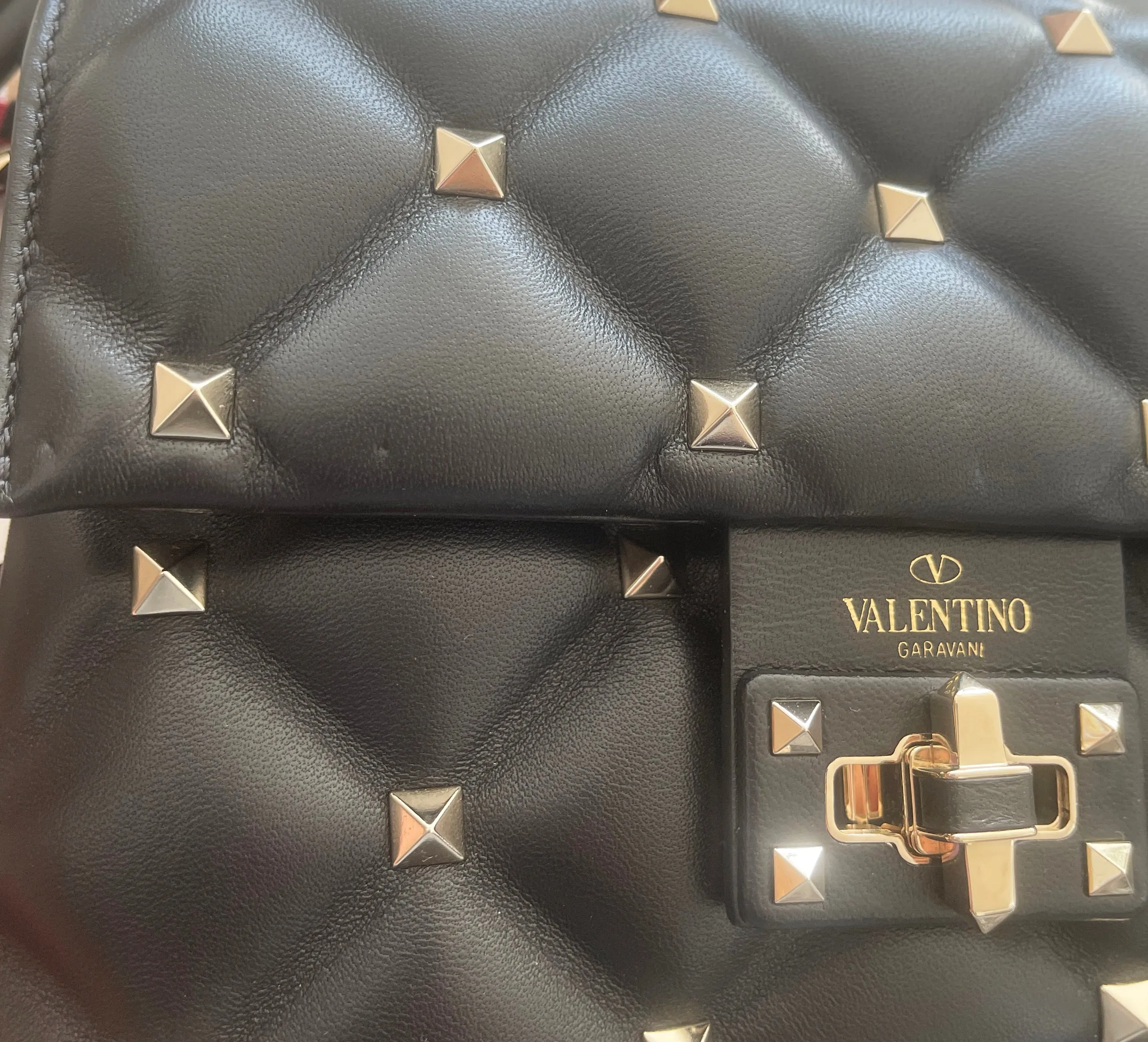 Valentino Black Nappa Leather Medium Candystud Crossbody Bag