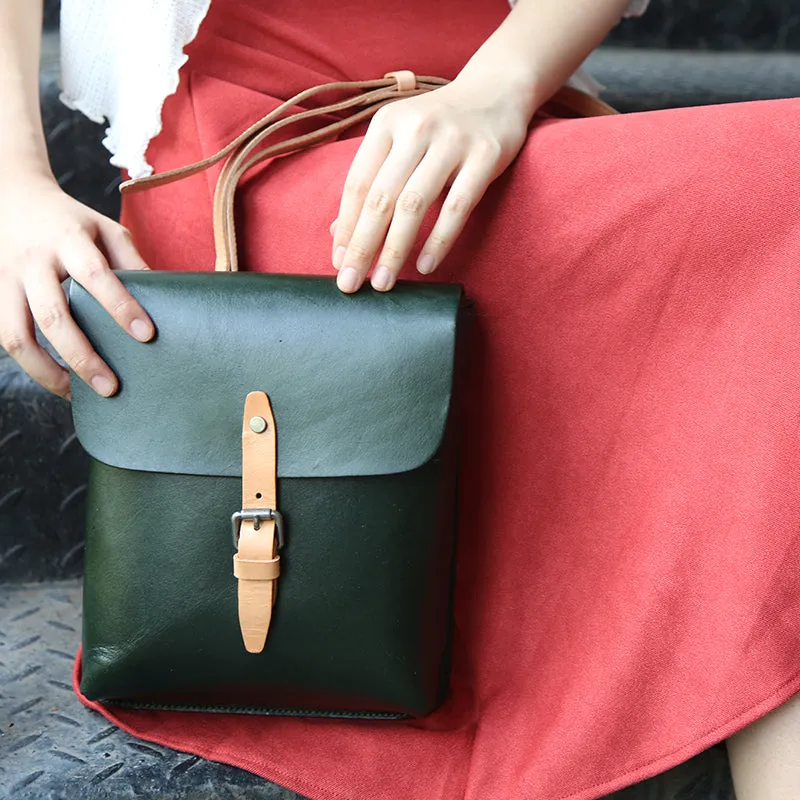 Vegetable Tanned Leather Shoulder Bag Ladies Messenger Bag Handmade Satchel Bag