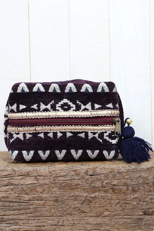 VELVET COSMETIC BAG PURPLE