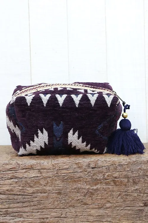 VELVET COSMETIC BAG PURPLE