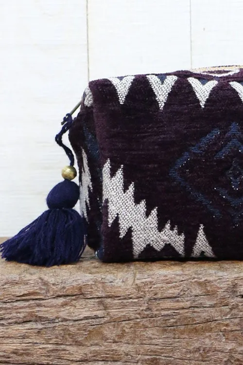 VELVET COSMETIC BAG PURPLE