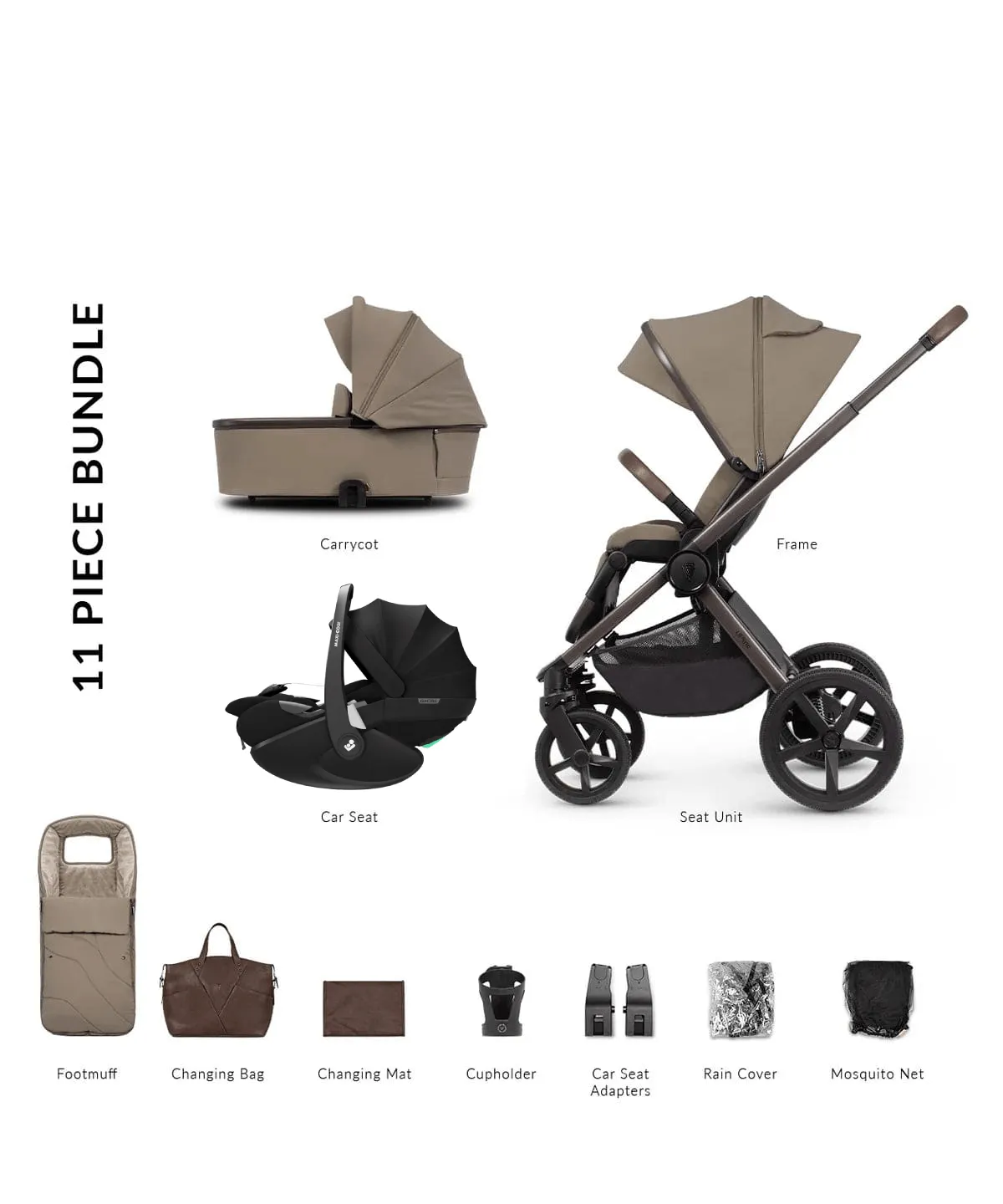 Venicci 3 in 1 Tinum UPLINE SE (Pebble 360 PRO2) Travel System - Powder