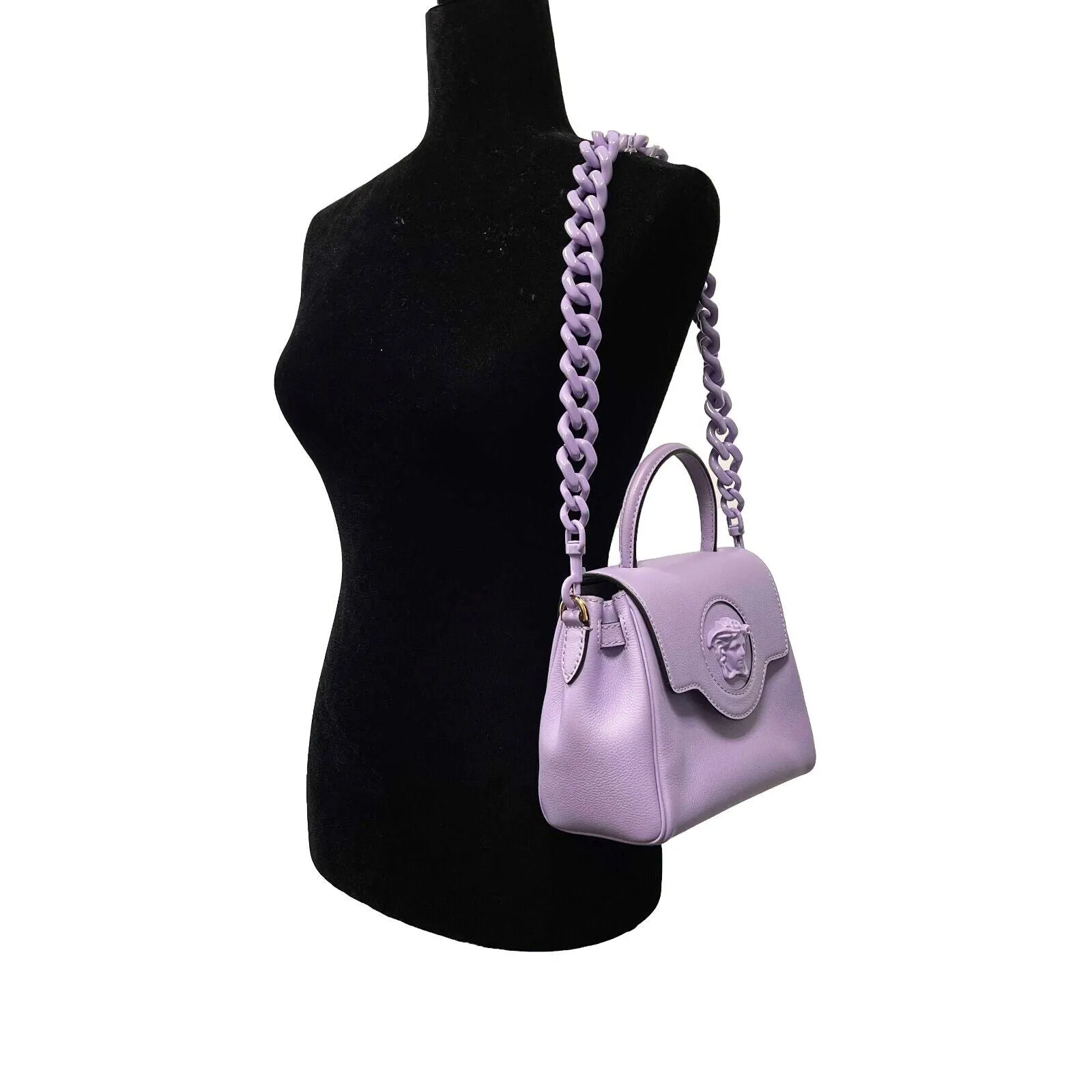 Versace - Excellent - La Medusa - Lavender Top Handle w/ Crossbody Chain & Strap