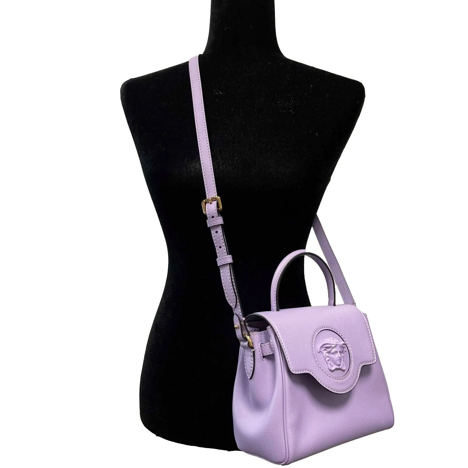 Versace - Excellent - La Medusa - Lavender Top Handle w/ Crossbody Chain & Strap