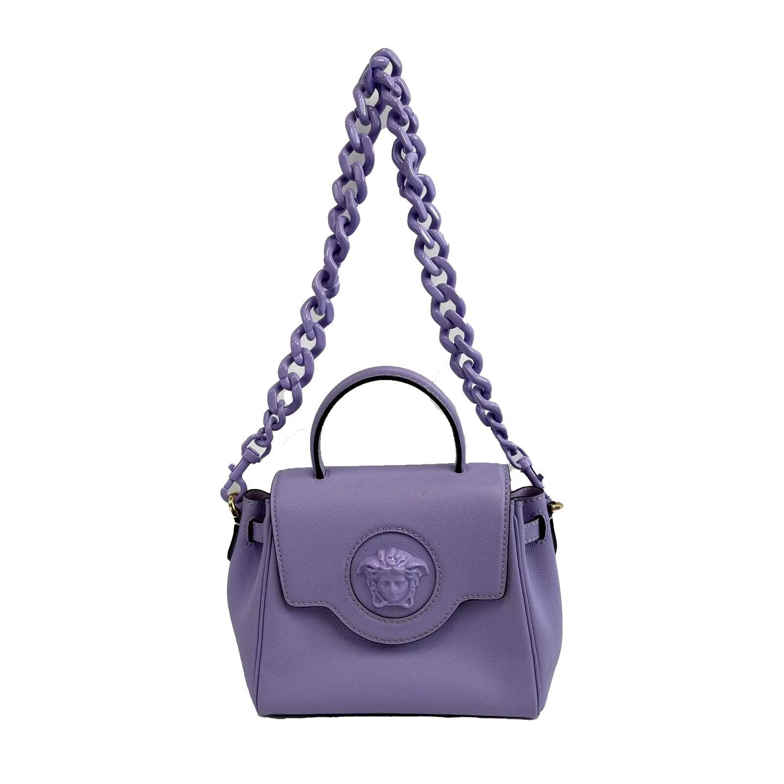 Versace - Excellent - La Medusa - Lavender Top Handle w/ Crossbody Chain & Strap