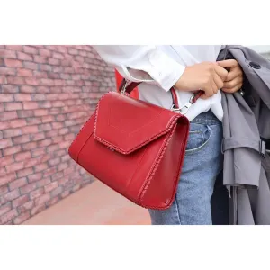 Vidna Whipstitch Detail Satchel