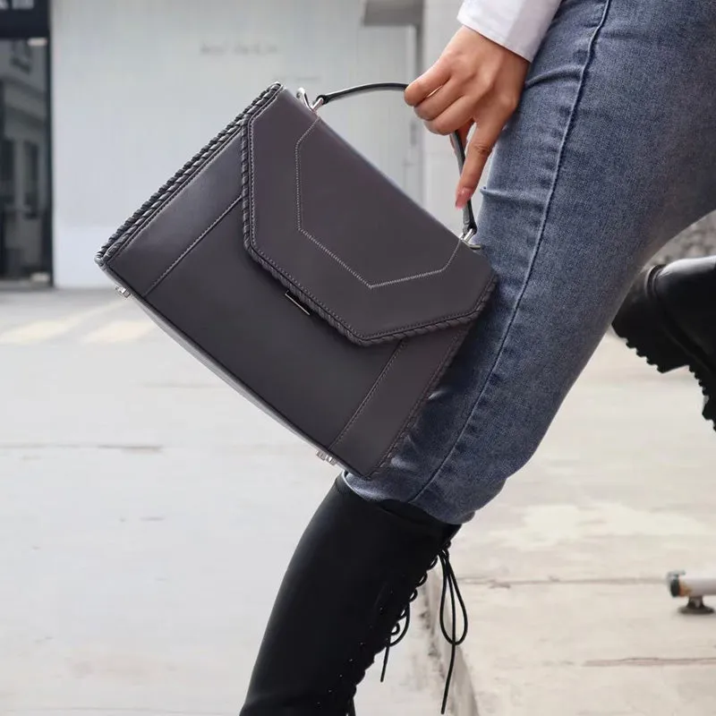 Vidna Whipstitch Detail Satchel