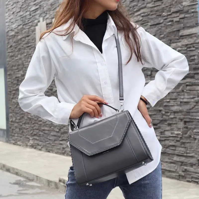 Vidna Whipstitch Detail Satchel