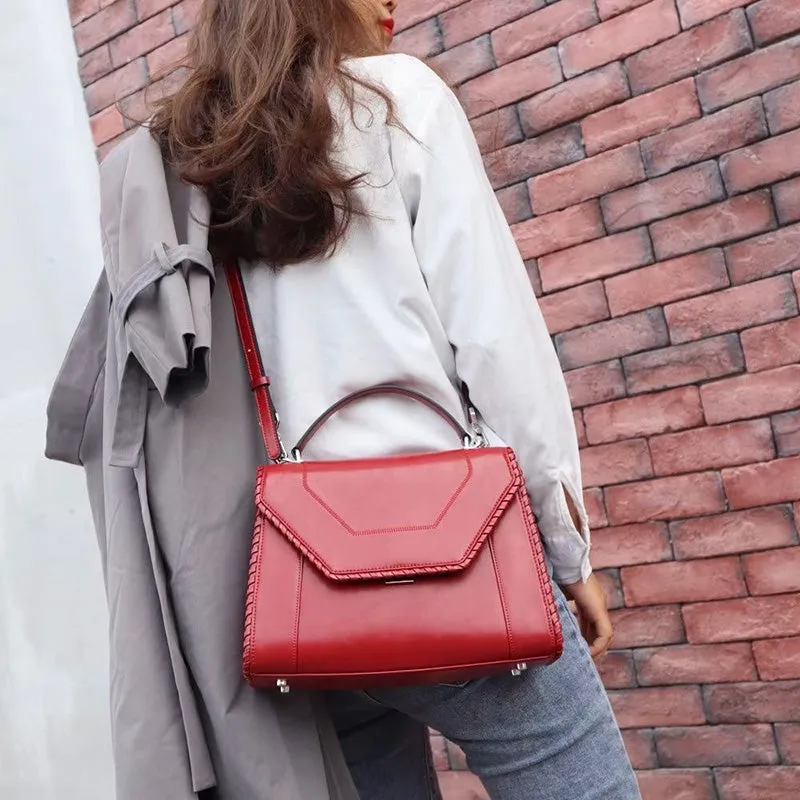 Vidna Whipstitch Detail Satchel
