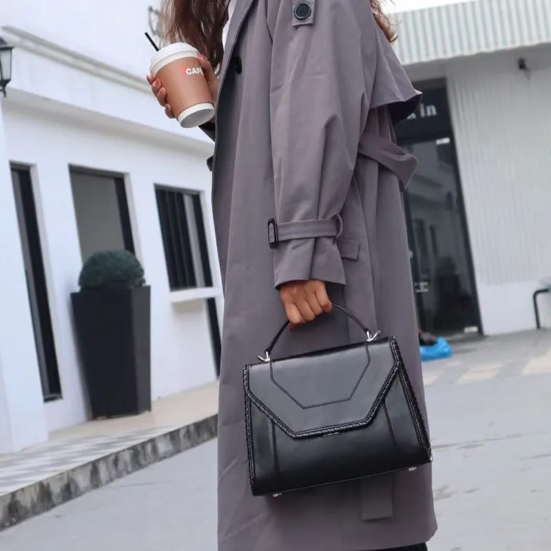 Vidna Whipstitch Detail Satchel