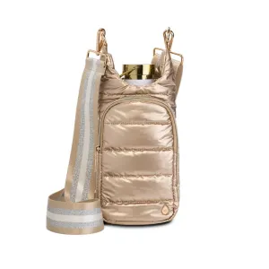 WANDERFULL SHINY HYDROBAG | GOLD WITH GOLD STRIPED STRAP