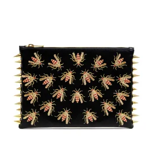 WASP EMBROIDERED CLUTCH BAG(GOLD)