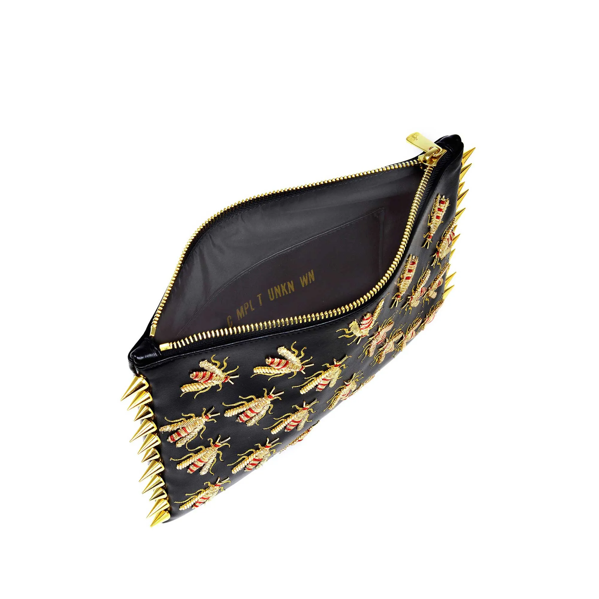 WASP EMBROIDERED CLUTCH BAG(GOLD)