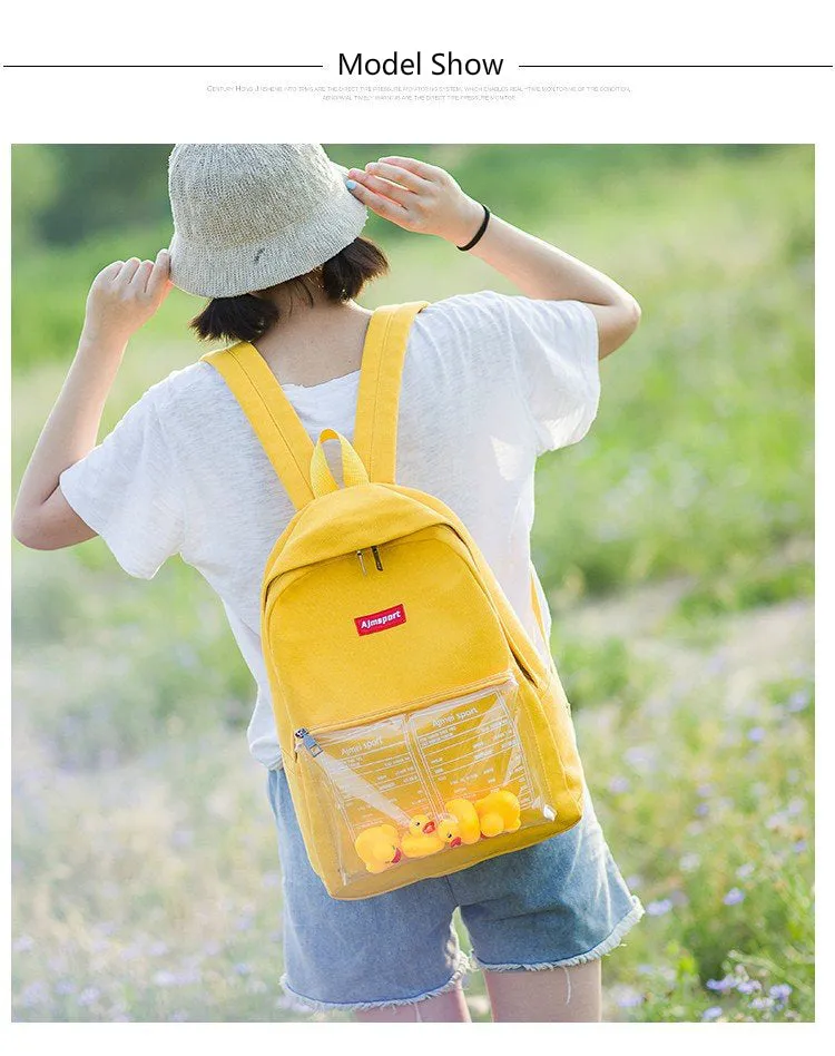 Waterproof Backpack Transparent Female Kanken Backpacks Canvas Duck Casual Travel School Bags