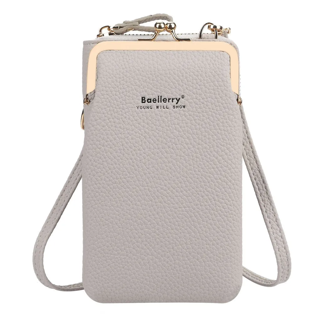 Women Crossbody Faux Leather Mini  Messenger Bag -Pink