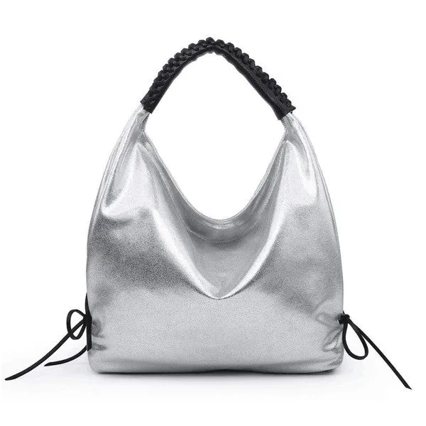 Women hobo bag metallic