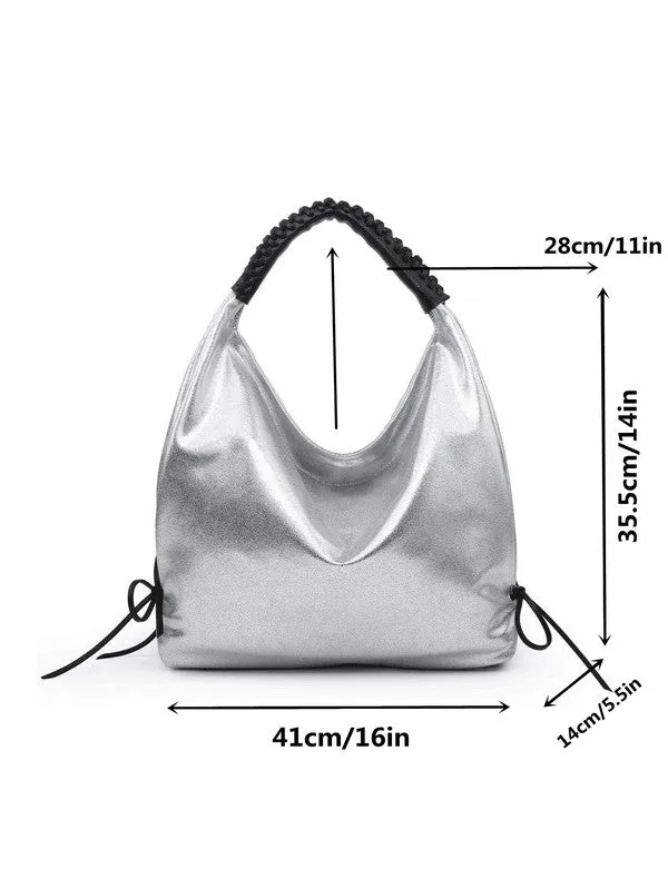 Women hobo bag metallic