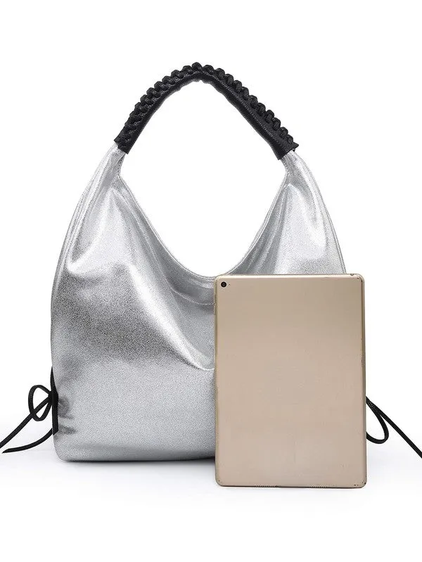 Women hobo bag metallic