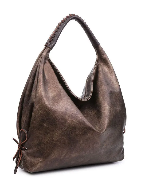 Women hobo bag metallic