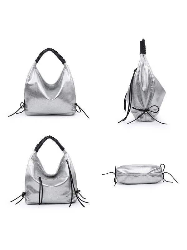 Women hobo bag metallic