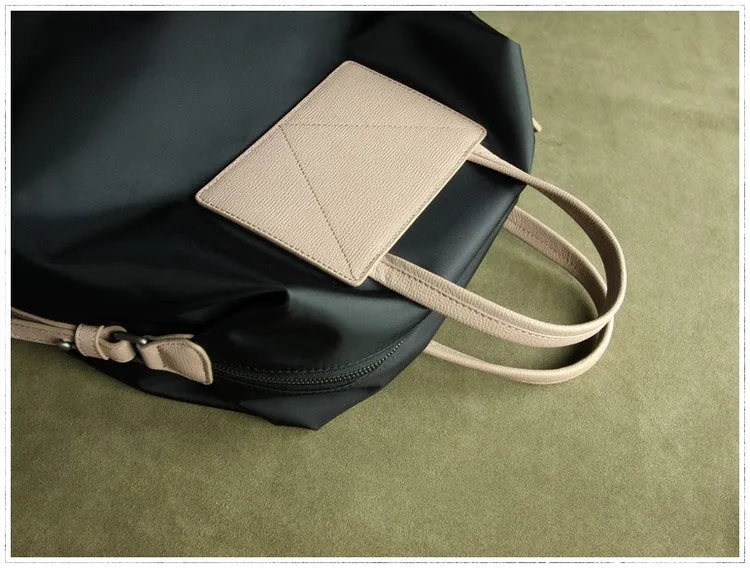 Womens Green Nylon Backpack Bag Best Satchel Backpack Nylon Leather School Rucksack for Ladies