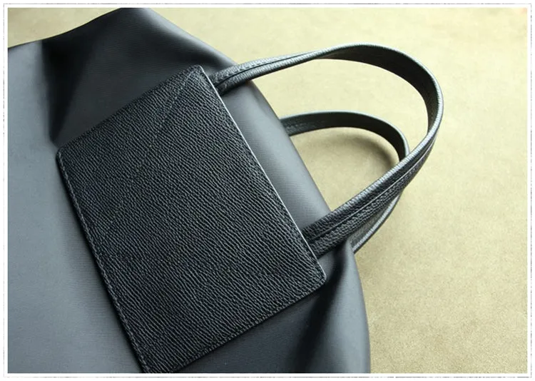 Womens Light Gray&Yellow Nylon Backpack Bag Best Satchel Backpack Nylon Leather School Rucksack for Ladies