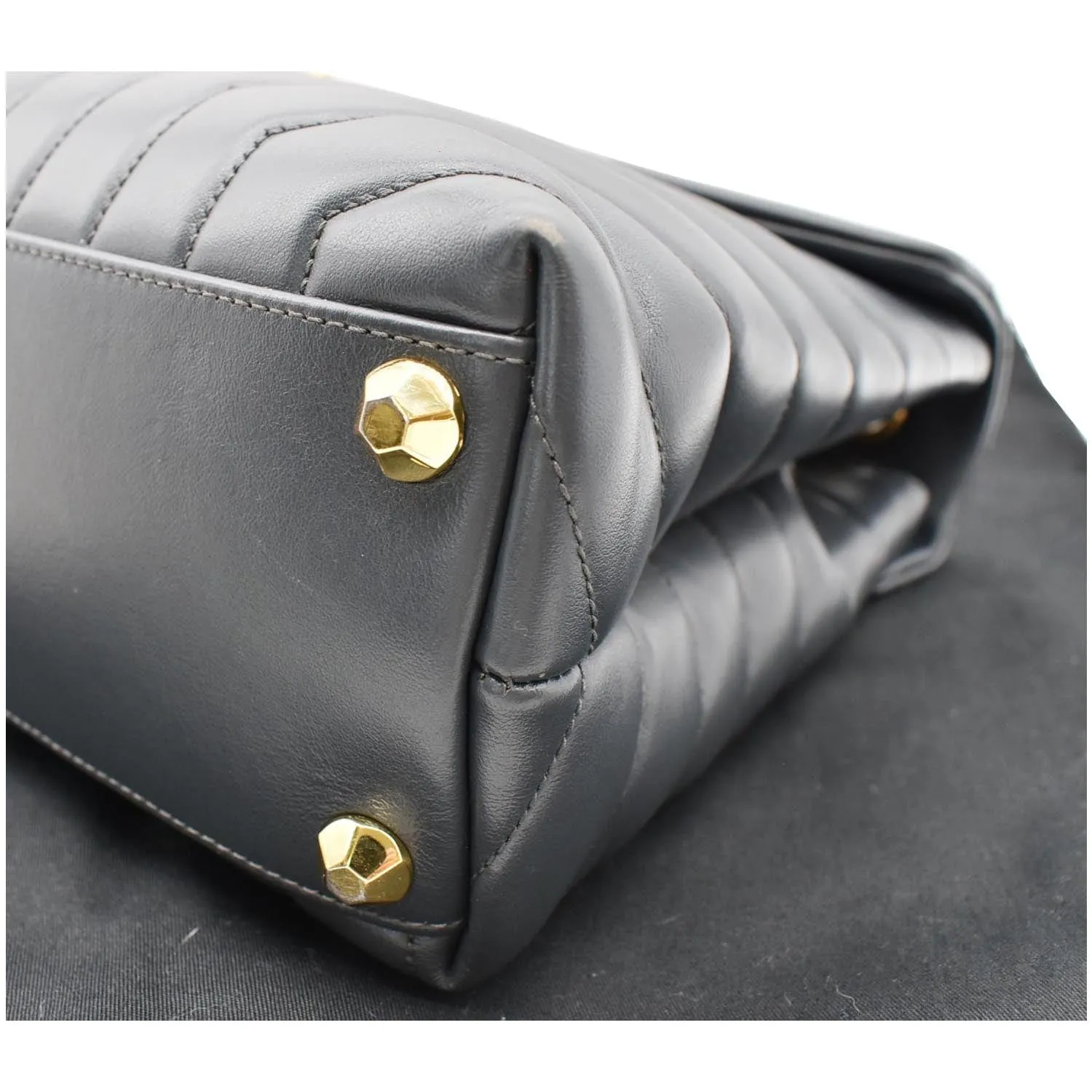 YVES SAINT LAURENT Medium Loulou Matelasse Leather Chain Shoulder Bag Dark Smog