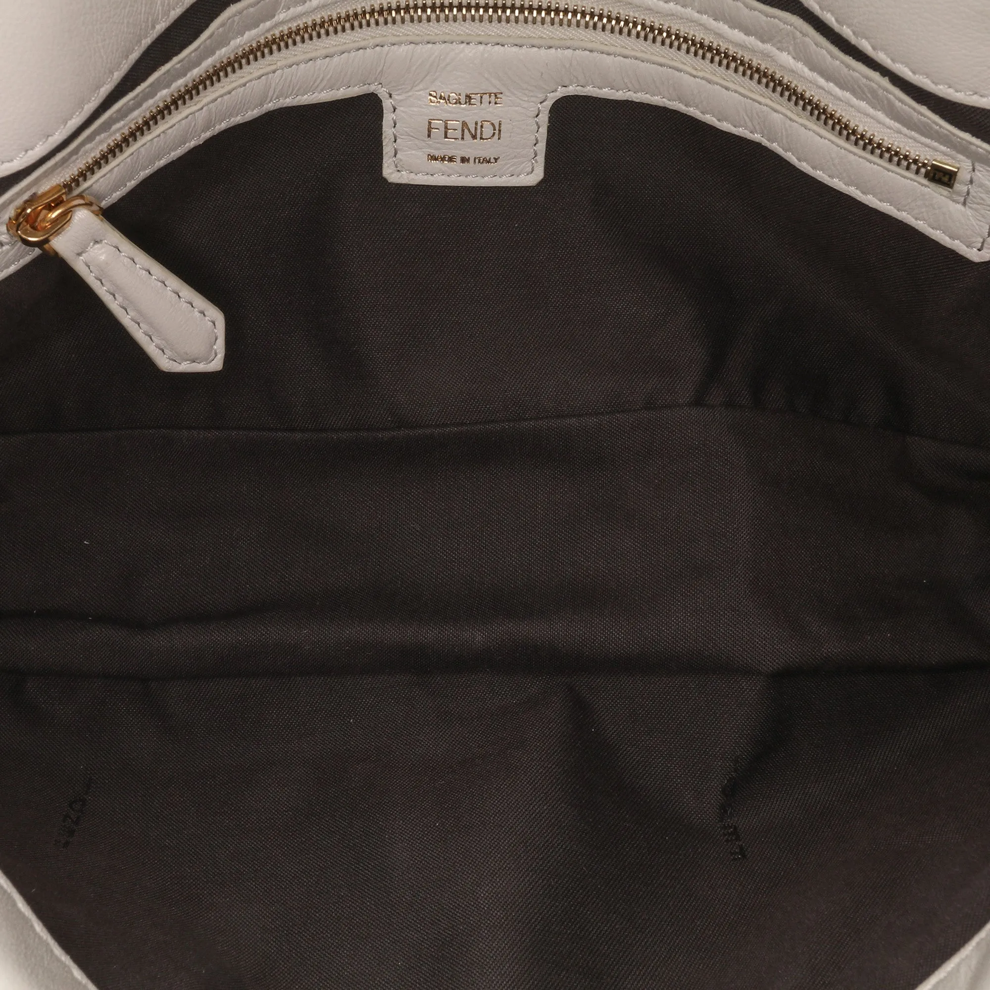 Zucca Embossed Leather Baguette Satchel
