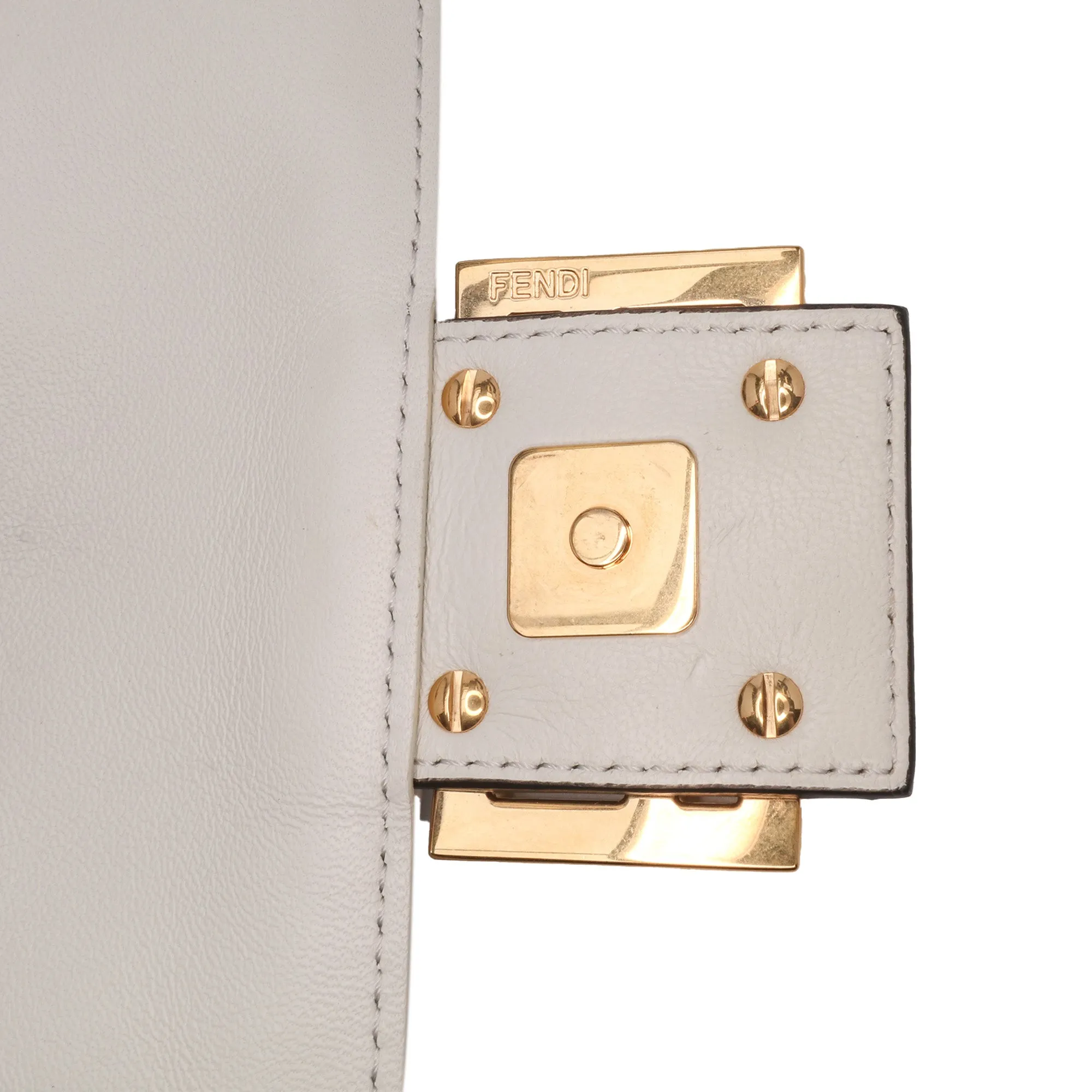Zucca Embossed Leather Baguette Satchel