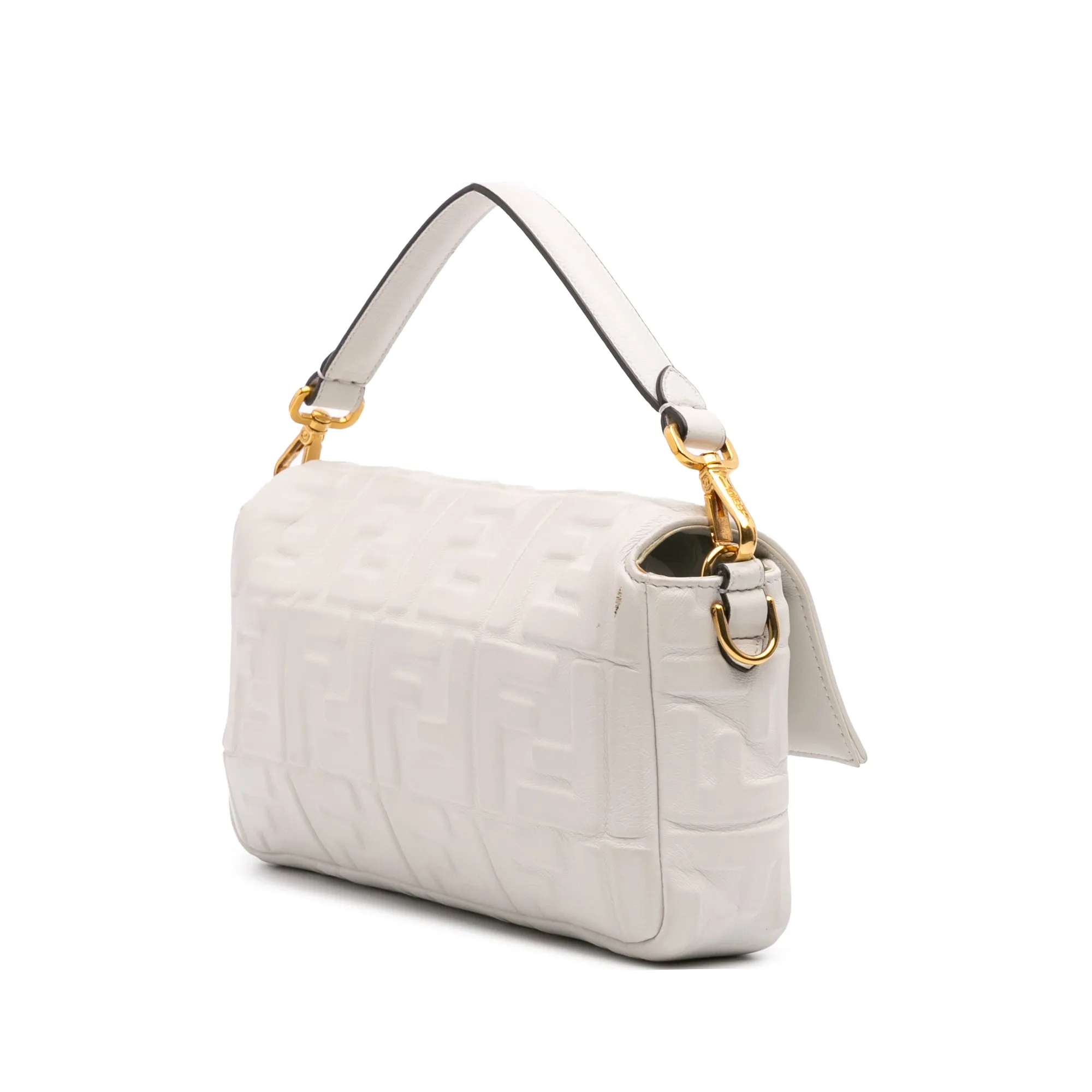 Zucca Embossed Leather Baguette Satchel